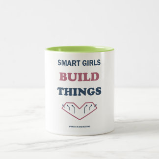 Caneca De Café Em Dois Tons Meninas Inteligentes Constroem Engenheira