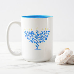 Caneca De Café Em Dois Tons Menorah