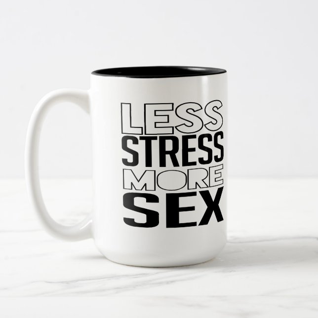 Caneca De Café Em Dois Tons Menos Estresse (Esquerda)