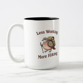 Caneca De Café Em Dois Tons Menos Trabalho Mais Trilha Fun Pássaro Pombo