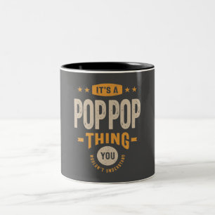 Caneca De Café Em Dois Tons Mens É um Pai Pop-Pop-Engraçado, Avô