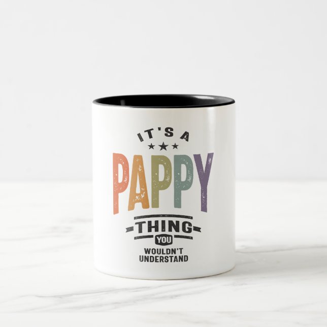 Caneca De Café Em Dois Tons Mens é uma "Pappy Thing Engraçado Vovô" Pai (Centro)