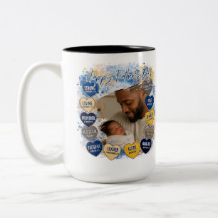 Caneca De Café Em Dois Tons Mensagem de Coração Dia dos Pais