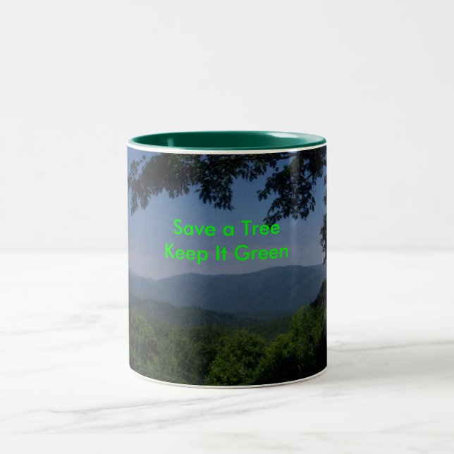 Caneca De Café Em Dois Tons Mensagem Verde (Centro)