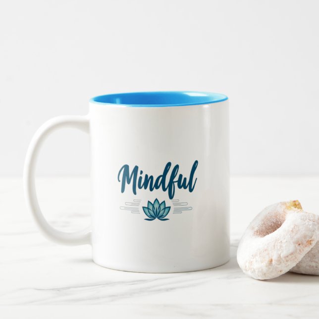 Caneca De Café Em Dois Tons mentalidade (Com Donut)