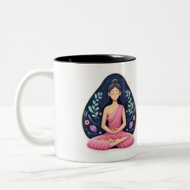 Caneca De Café Em Dois Tons Mentidão e Meditação (Esquerda)