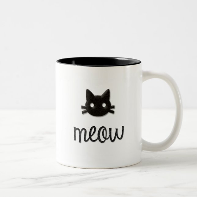 Caneca De Café Em Dois Tons Meow (Direita)