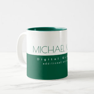 Caneca De Café Em Dois Tons Mercadólogo Digital Verde Esmeralda Nome Trabalho