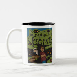 Caneca De Café Em Dois Tons Mercadorias de livros florestais imaginários