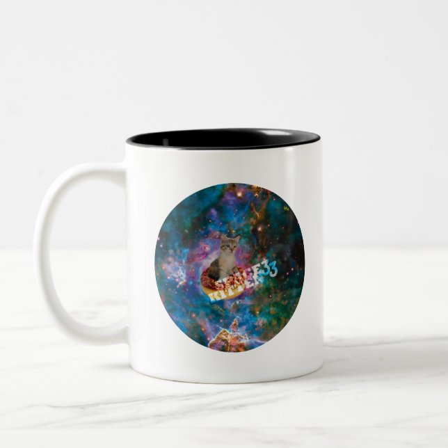 Caneca De Café Em Dois Tons Merch de Kitten Espacial (Esquerda)