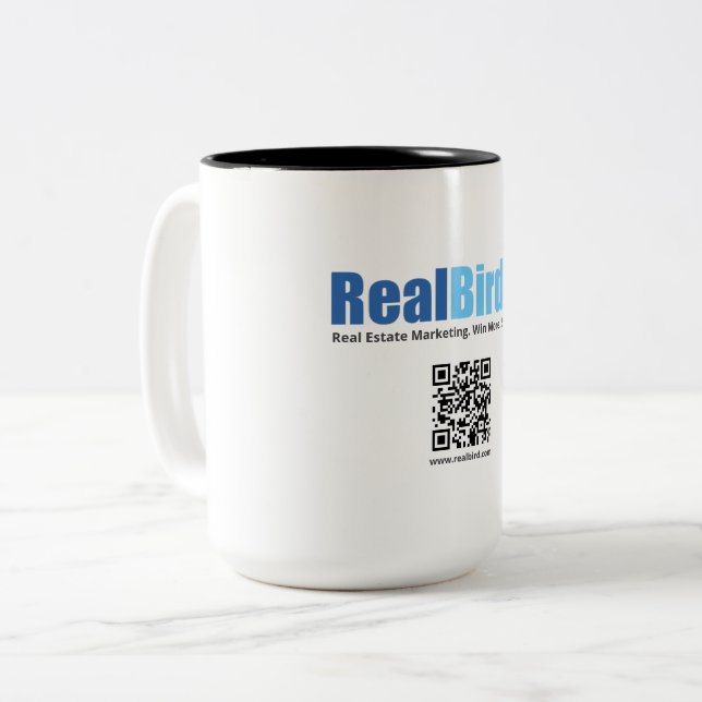 Caneca De Café Em Dois Tons Merch RealBird - (Frente Esquerda)