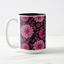 Caneca De Café Em Dois Tons Merci Maîtresse – Floral Élégant