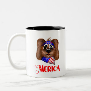 Caneca De Café Em Dois Tons Merica Cute Dog