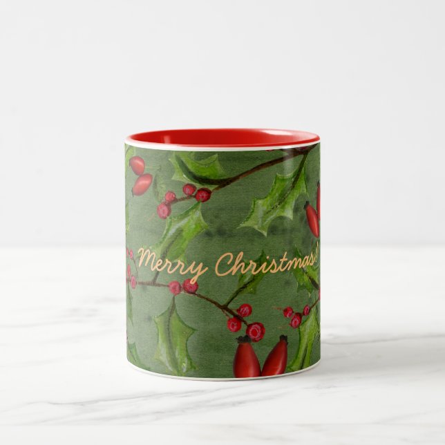 Caneca De Café Em Dois Tons Merry Christmas Mug (Centro)