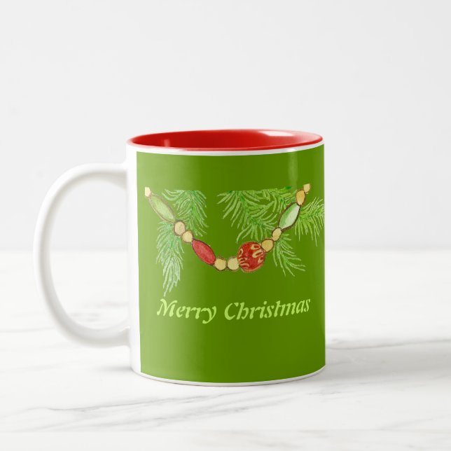Caneca De Café Em Dois Tons Merry Christmas Mug (Esquerda)