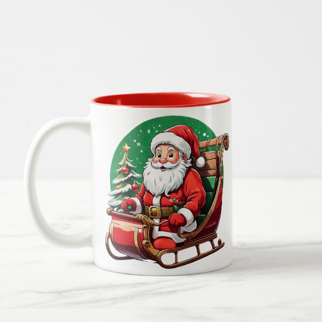 Caneca De Café Em Dois Tons Merry Christmas Mug (Esquerda)