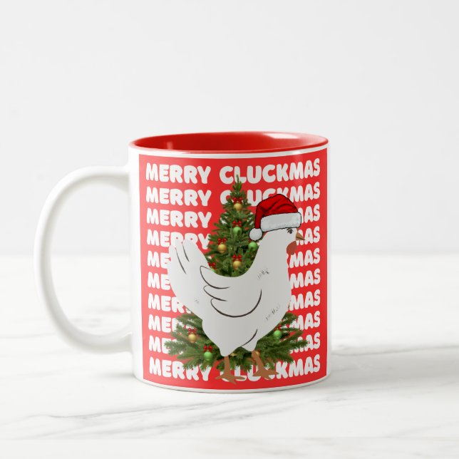 Caneca De Café Em Dois Tons Merry CLUCKMAS coffee mug  (Esquerda)