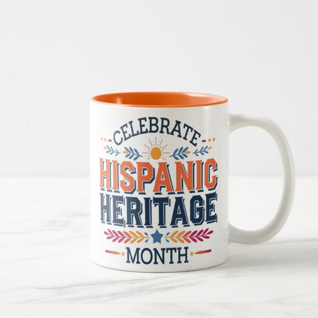 Caneca De Café Em Dois Tons mês do patrimônio hispani (Direita)