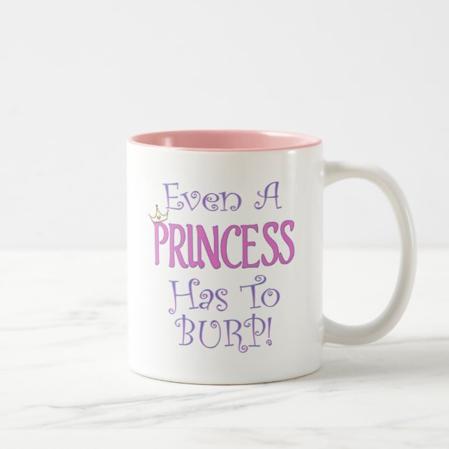 Caneca De Café Em Dois Tons Mesmo uma princesa Burps (Direita)