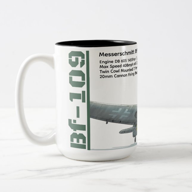 Caneca De Café Em Dois Tons Messerschmitt Bf 109G-2 (Esquerda)