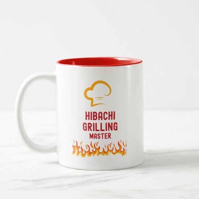 Caneca De Café Em Dois Tons Mestre da Grelha Hibachi (Esquerda)