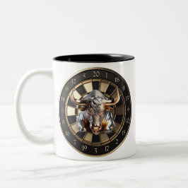 Caneca De Café Em Dois Tons Metall Dartboard mit Bulle - golden Bull