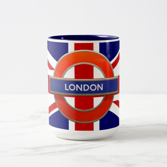 Caneca De Café Em Dois Tons Metro de Londres/ Bandeira (Centro)