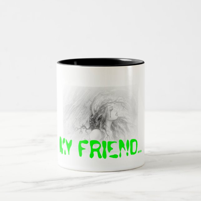 CANECA DE CAFÉ EM DOIS TONS MEU AMIGO. (Centro)