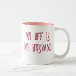CANECA DE CAFÉ EM DOIS TONS MEU BFF É MEU MARIDO
