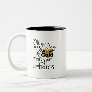 Caneca De Café Em Dois Tons Meu Cachorro Tem Um Coração de Pés Dourados que Ch
