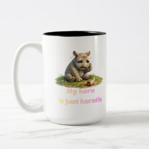Caneca De Café Em Dois Tons Meu Chifre É Apenas Queratin – Rinoceronte de Chif