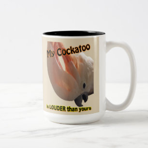 Caneca De Café Em Dois Tons Meu cockatoo é MAIS ALTO do que seu