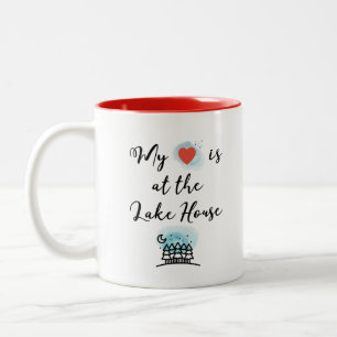 Caneca De Café Em Dois Tons Meu Coração está no Lago House com Cor das Árvores