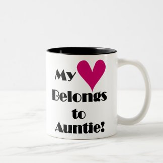 Caneca De Café Em Dois Tons Meu coração pertence ao Auntie