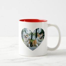 Caneca De Café Em Dois Tons 'Meu Coração Pertence aos Meus Cachorros' Presente