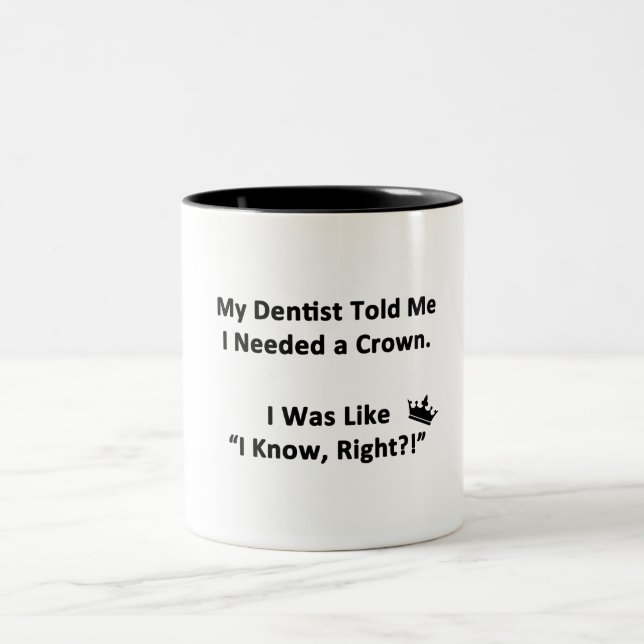 Caneca De Café Em Dois Tons Meu Dentista Me Disse (Centro)