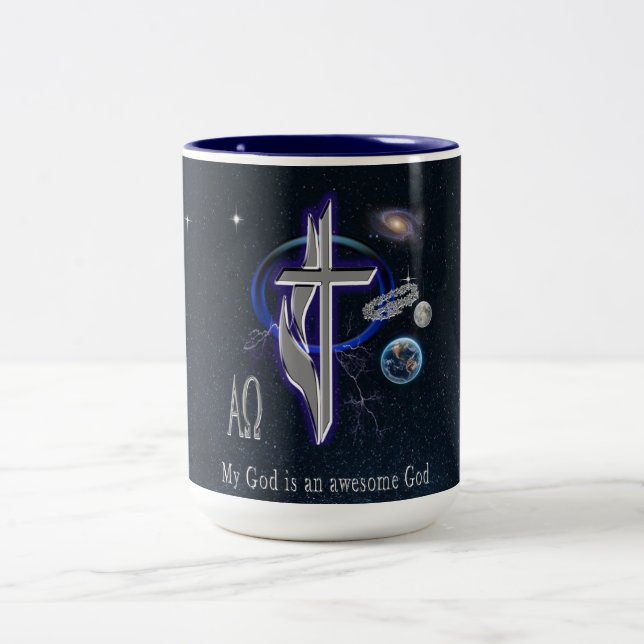 Caneca De Café Em Dois Tons Meu Deus é um Deus incrível (Centro)