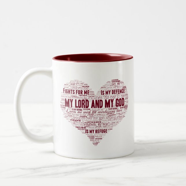 Caneca De Café Em Dois Tons Meu Deus me ama - 11 oz Mug (Esquerda)