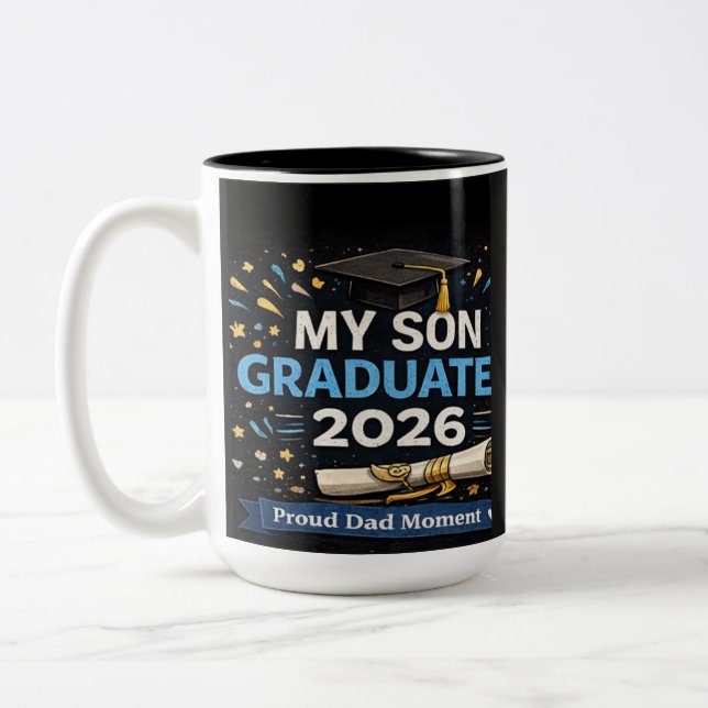 Caneca De Café Em Dois Tons Meu Filho se Formou 2026 (Esquerda)