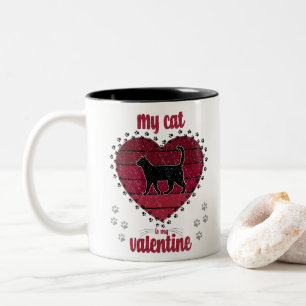 Caneca De Café Em Dois Tons Meu Gato É Meu Namorados melhor presente para o