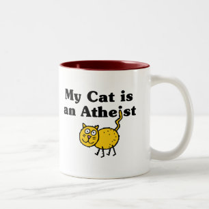 Caneca De Café Em Dois Tons Meu gato é um ateu