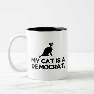 Caneca De Café Em Dois Tons Meu Gato É Um Democrata