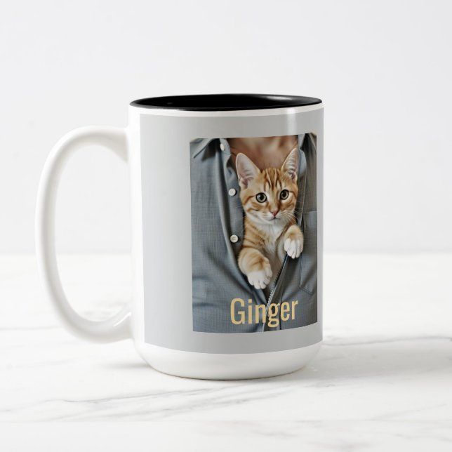 Caneca De Café Em Dois Tons Meu Gato Pai Perfeito,  (Esquerda)