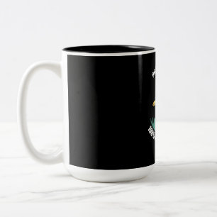 Caneca De Café Em Dois Tons Meu Golfe De Disco Atinge As Árvores