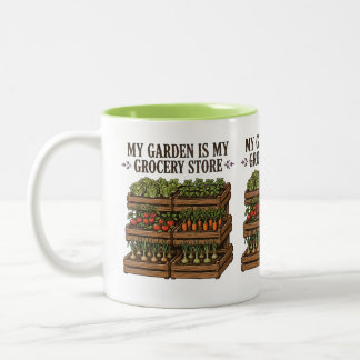 Caneca De Café Em Dois Tons Meu Jardim é Minha Mercearia