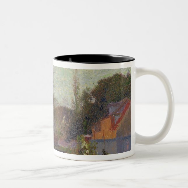 Caneca De Café Em Dois Tons Meu jardim no primavera (Direita)