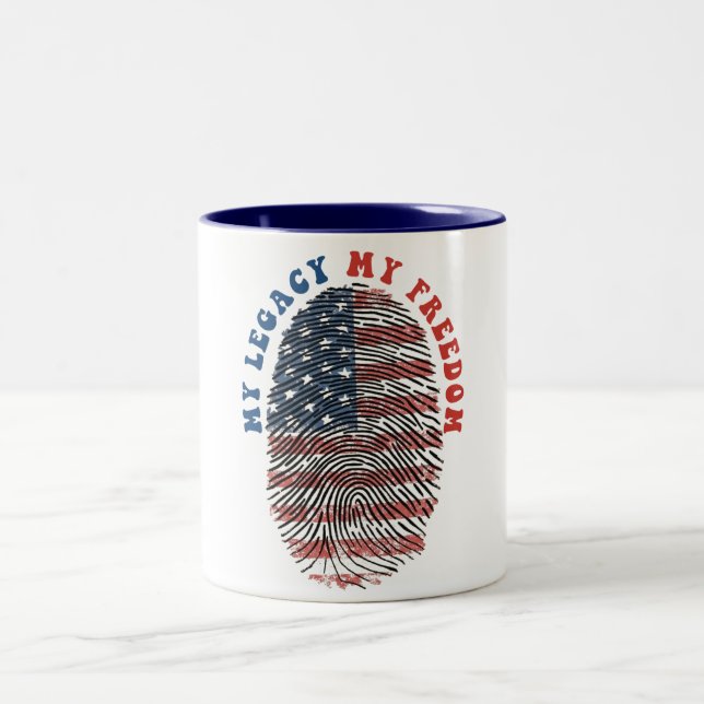 Caneca De Café Em Dois Tons Meu Legado, Minha Liberdade (Centro)