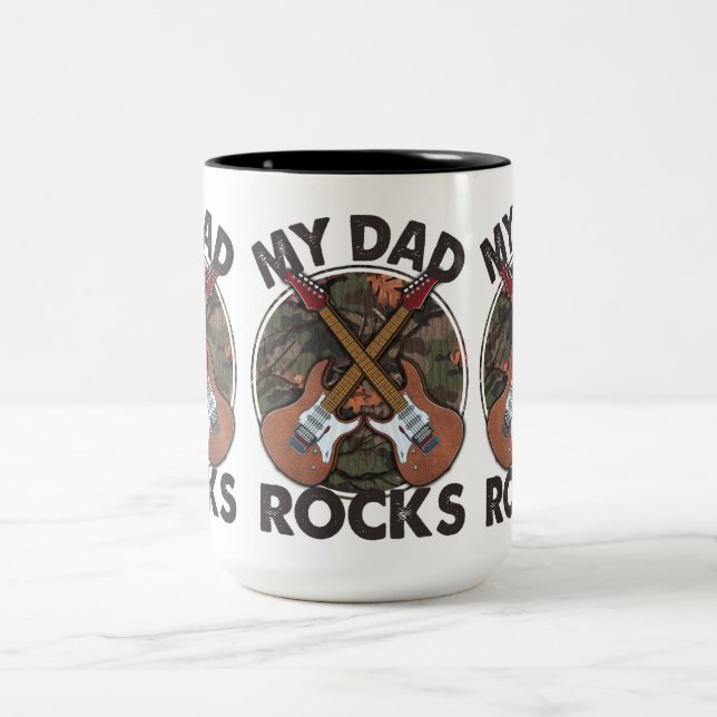 Caneca De Café Em Dois Tons Meu Pai Rocks (Centro)