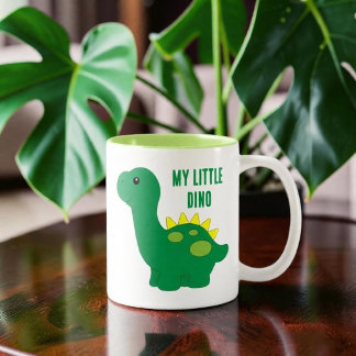 Caneca De Café Em Dois Tons Meu Pequeno Dino Fofo
