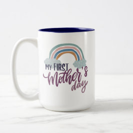 Caneca De Café Em Dois Tons Meu primeiro Dia de as mães